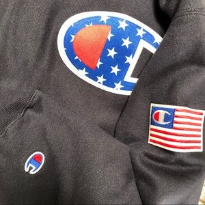 🇺🇸RARE CHAMPION HOODIE MENS SIZE L JULY4 RELEASE